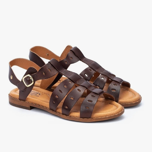 PIKOLINOS Women's Dark Brown Leather Sandals - Picture 1 of 12
